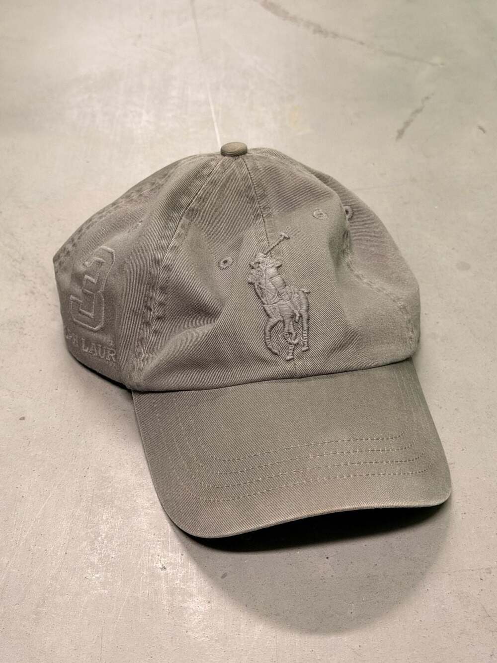 Polo Ralph Lauren Big Pony #3 Chino Ball Cap Stoneware Grey OS